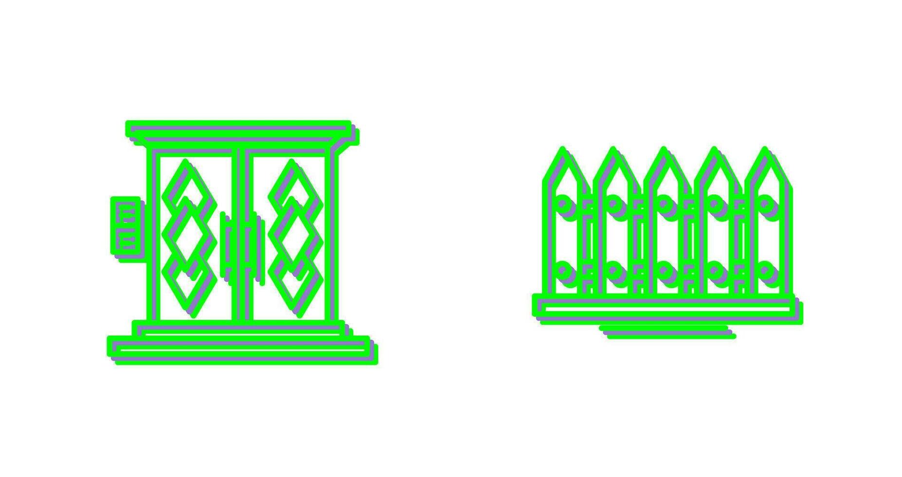 Tür und Zaun Symbol vektor