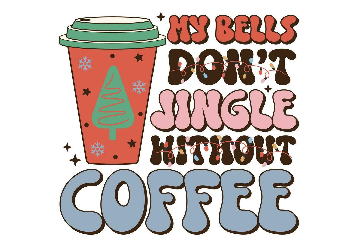 Weihnachten, retro Weihnachten zitieren, Santa Klaus, fröhlich Weihnachten, Weihnachten Kaffee vektor