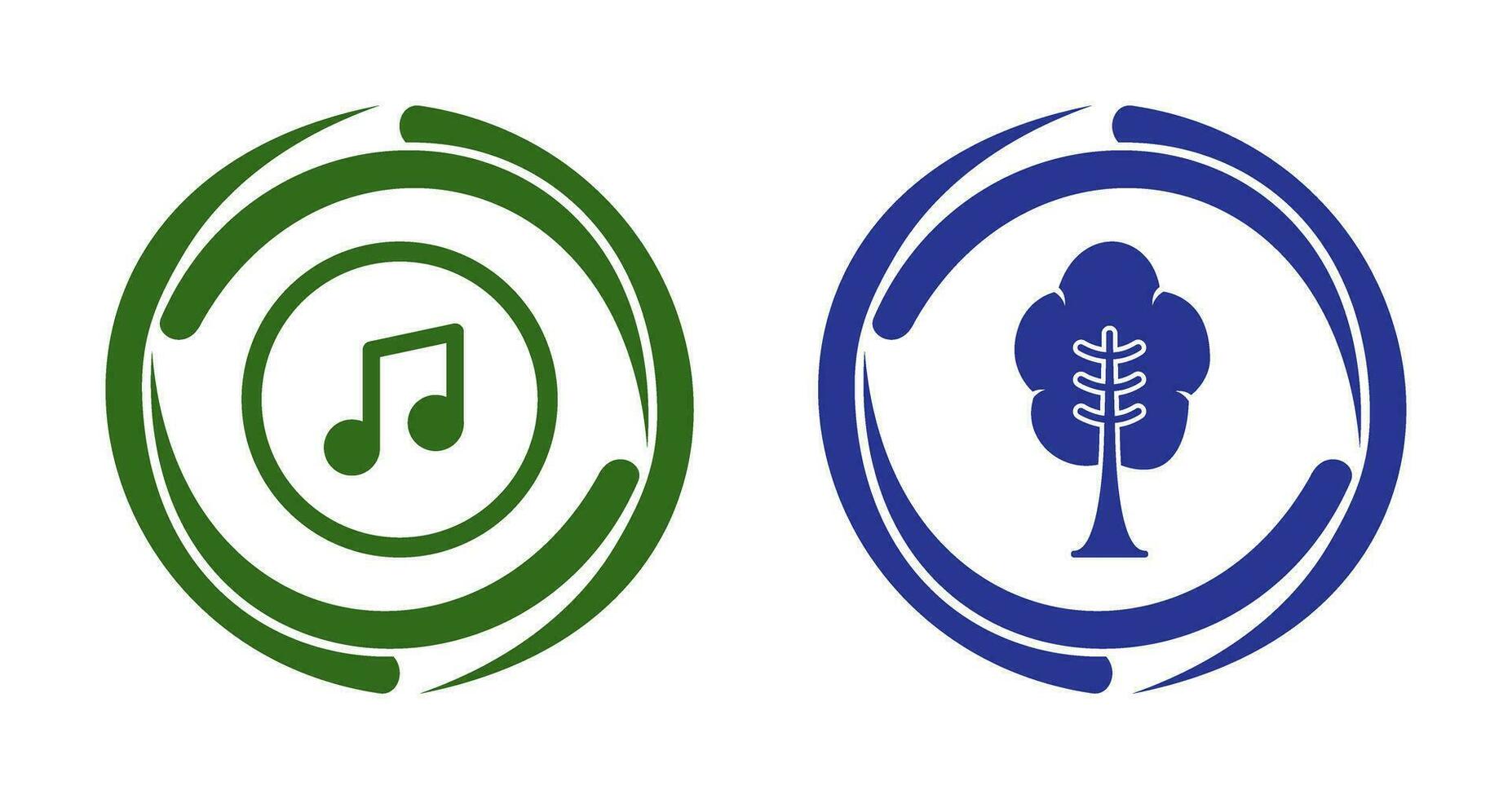 musik spelare och träd ikon vektor