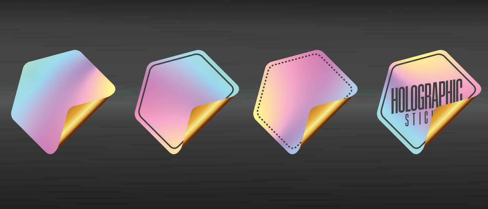 holografiska klistermärke med färgrik 3d design för gåvor, kampanjer, försäljning, utskrift vektor