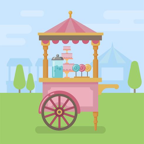 Candy cart platt illustration vektor