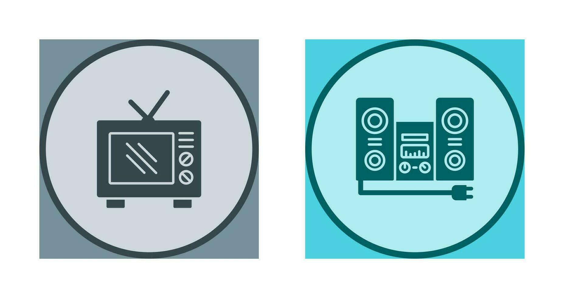 alt Fernseher und Stereo Symbol vektor