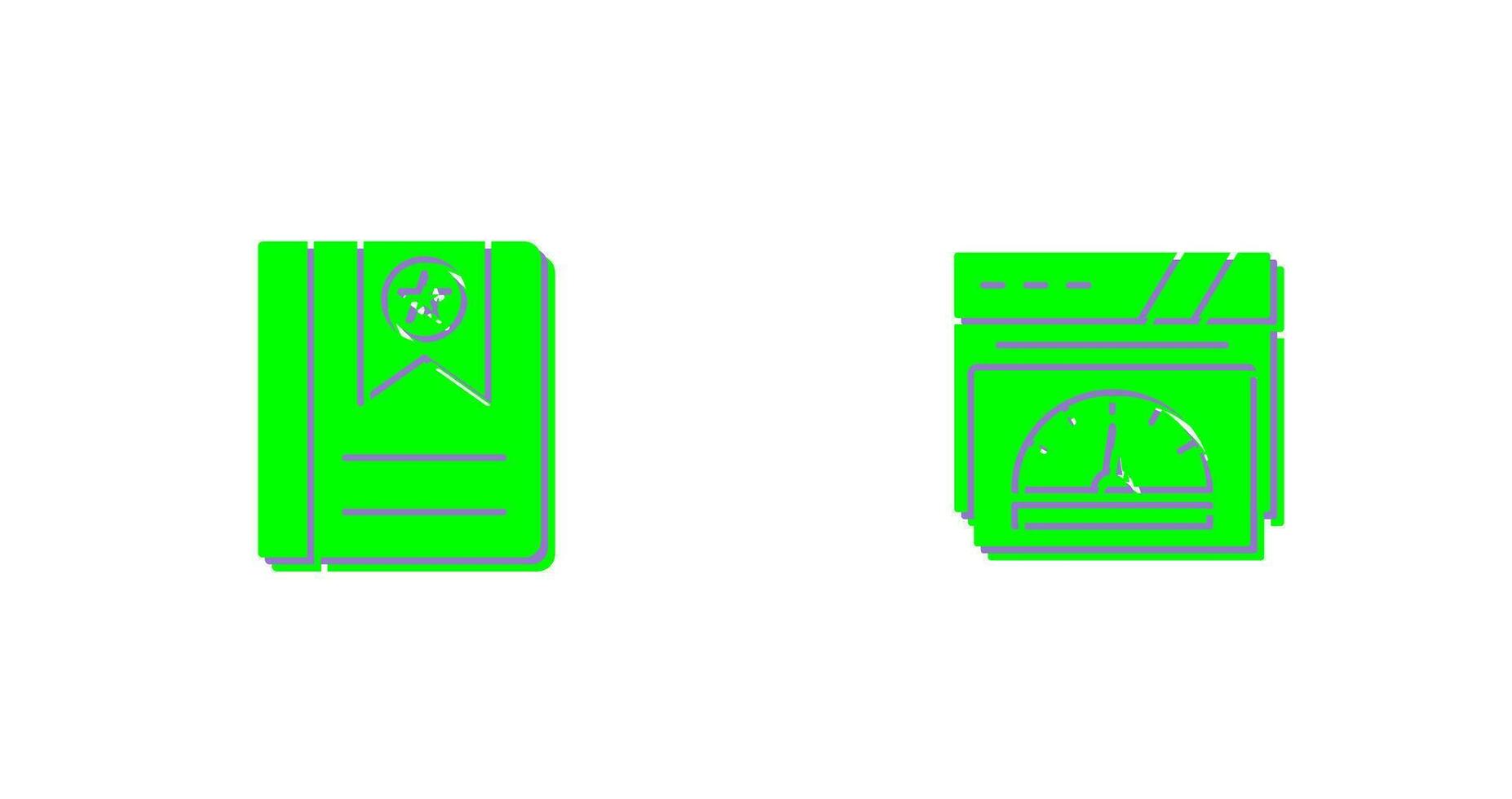 Lesezeichen und Tachometer Symbol vektor