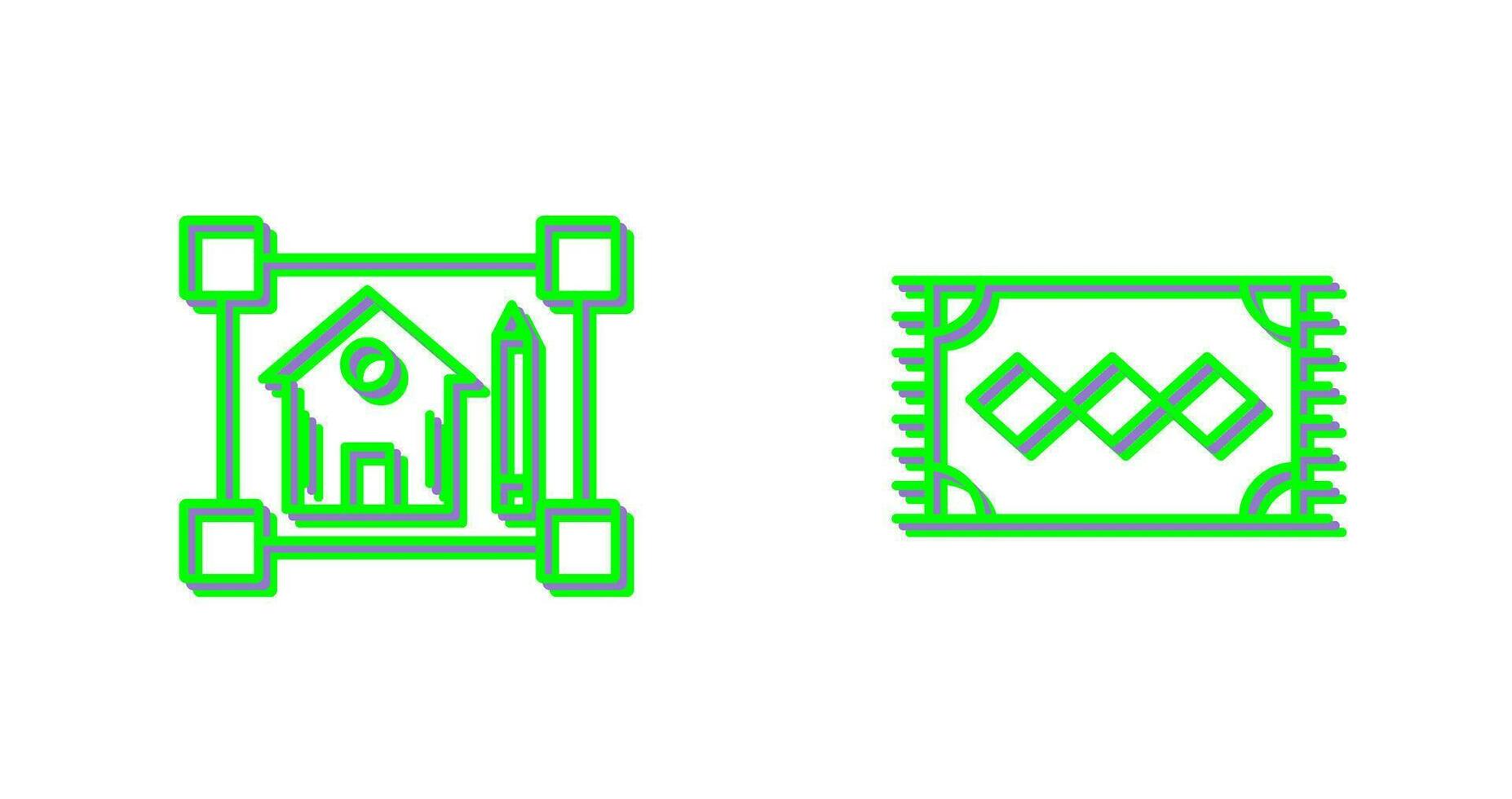 plan och matta ikon vektor