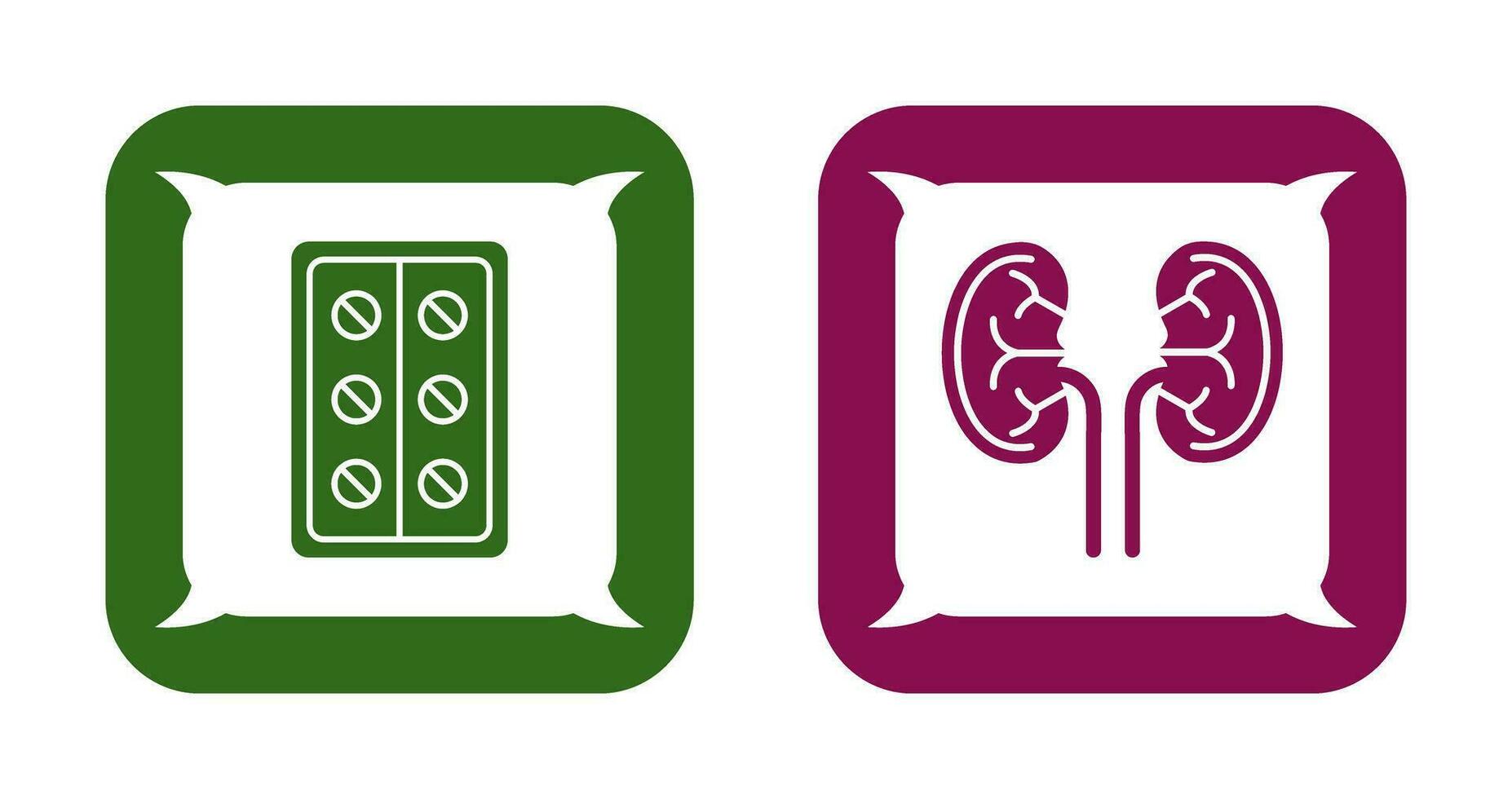 Tabletten und Niere Symbol vektor