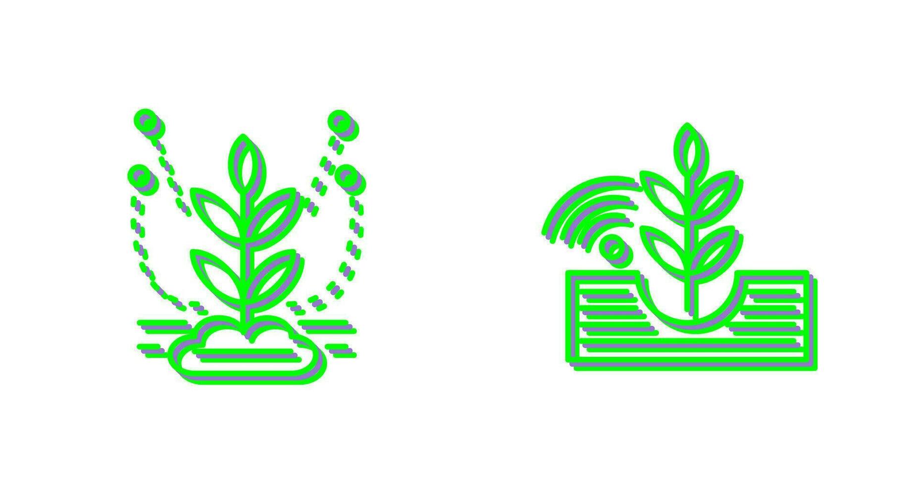 bevattning systemet och plantering ikon vektor