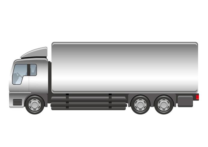 Tung lastbil illustration isolerad på en vit bakgrund. vektor