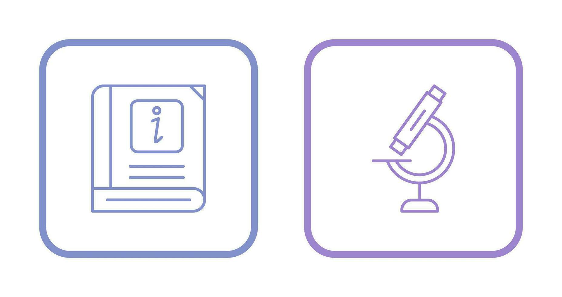 Information und Mikroskop Symbol vektor