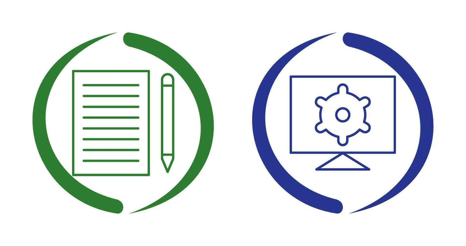 schreiben Feedback und Computer die Einstellungen Symbol vektor