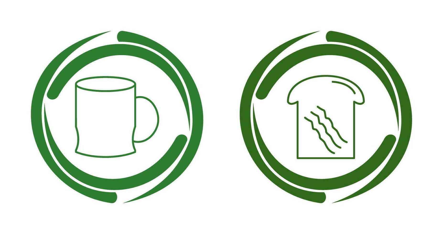 Toast und Kaffee Tasse Symbol vektor