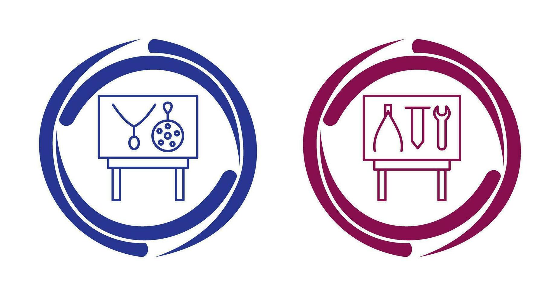 juvel utställning och verktyg utställning ikon vektor