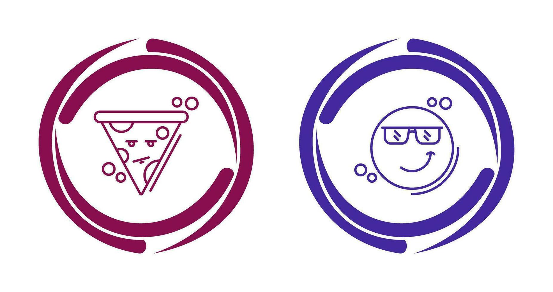 Pizza und cool Symbol vektor