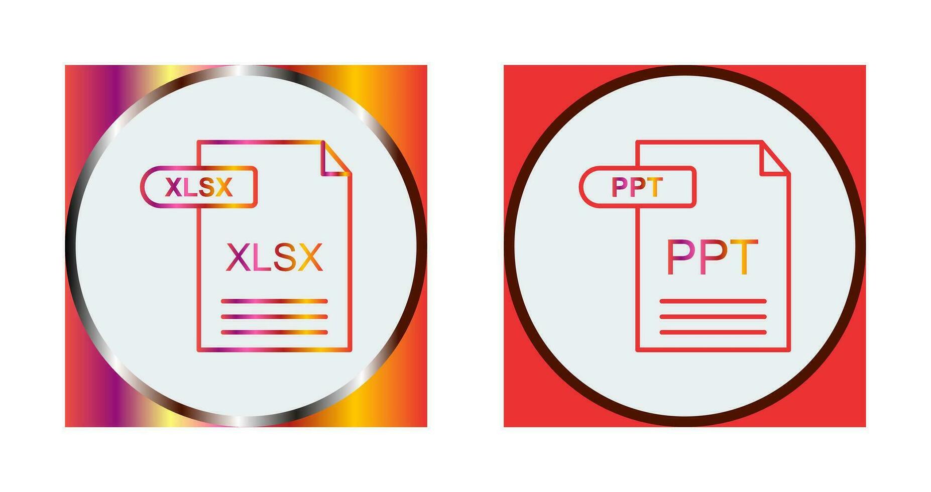 XLSX und ppt Symbol vektor