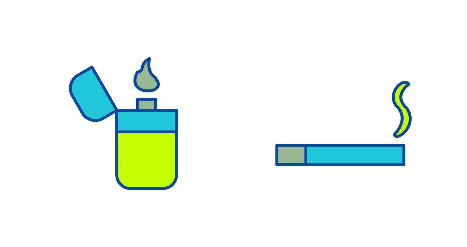 Feuerzeug und zündete Zigarette Symbol vektor