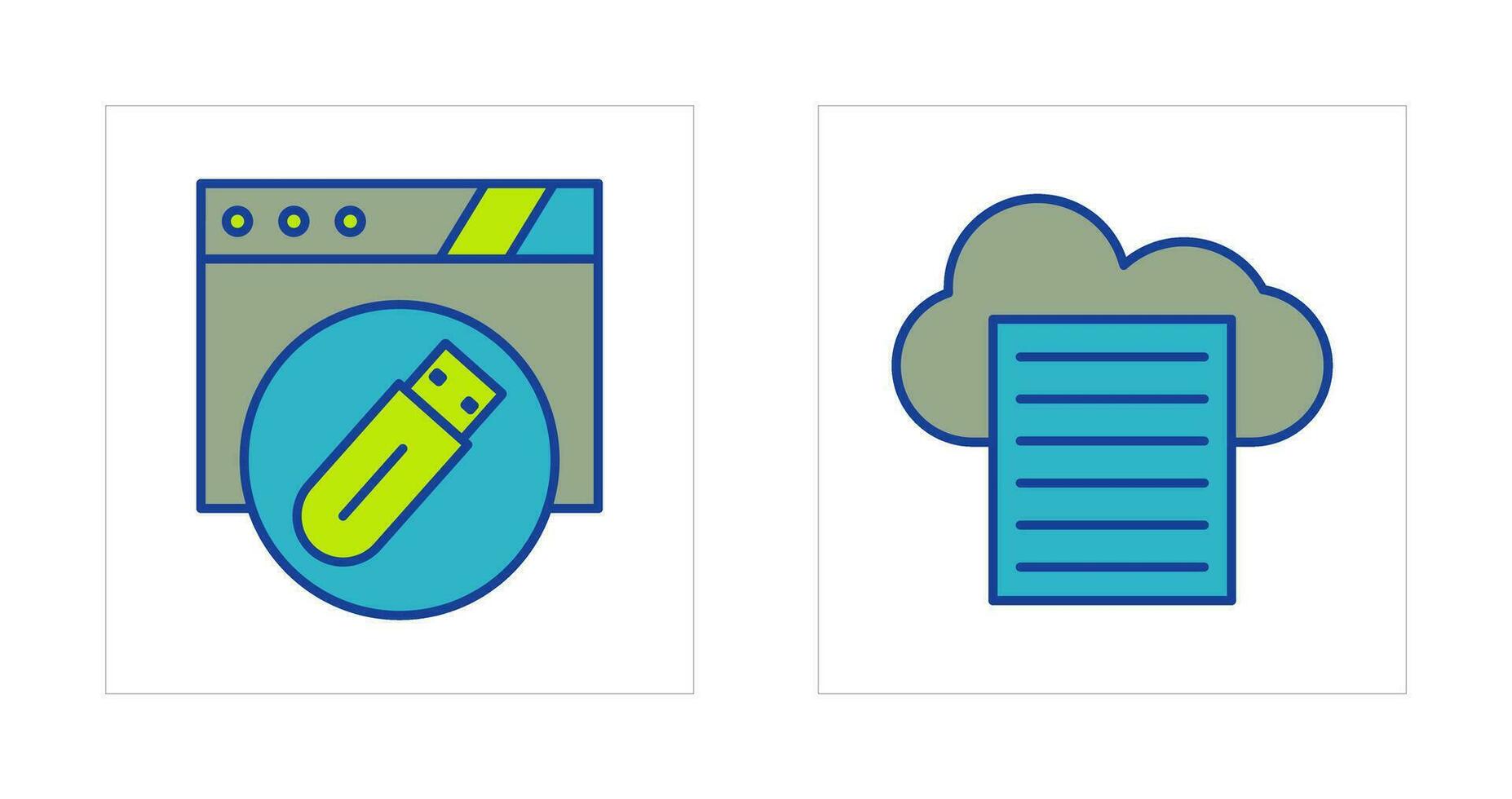 Blatt und USB Blitz Fahrt Symbol vektor