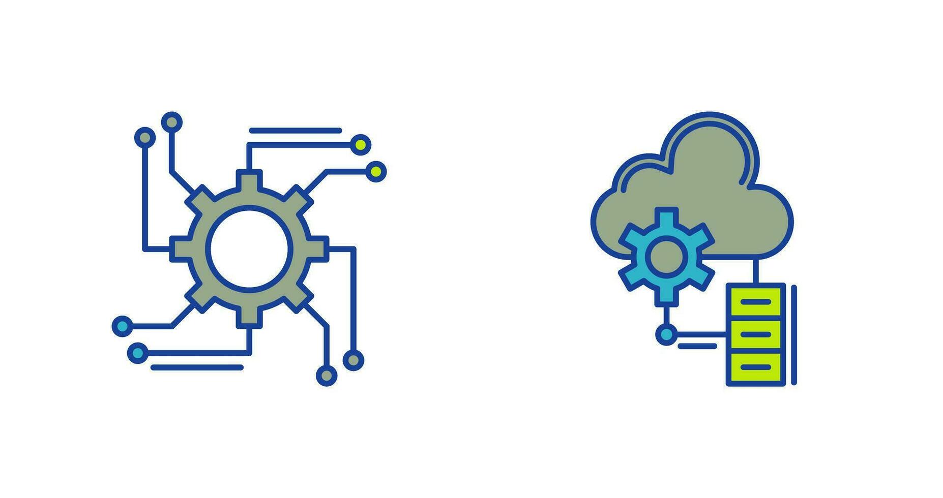 Automatisierung und groß Daten Symbol vektor