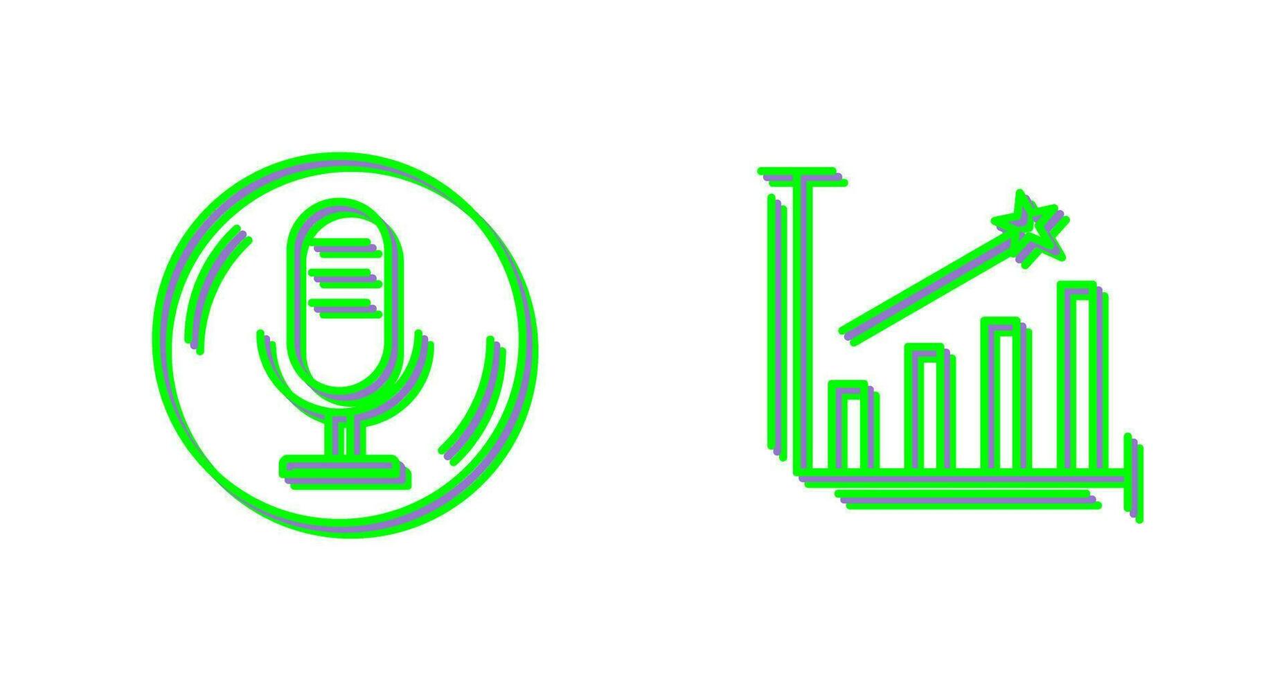 Mikrofon und Linie Riegel Symbol vektor