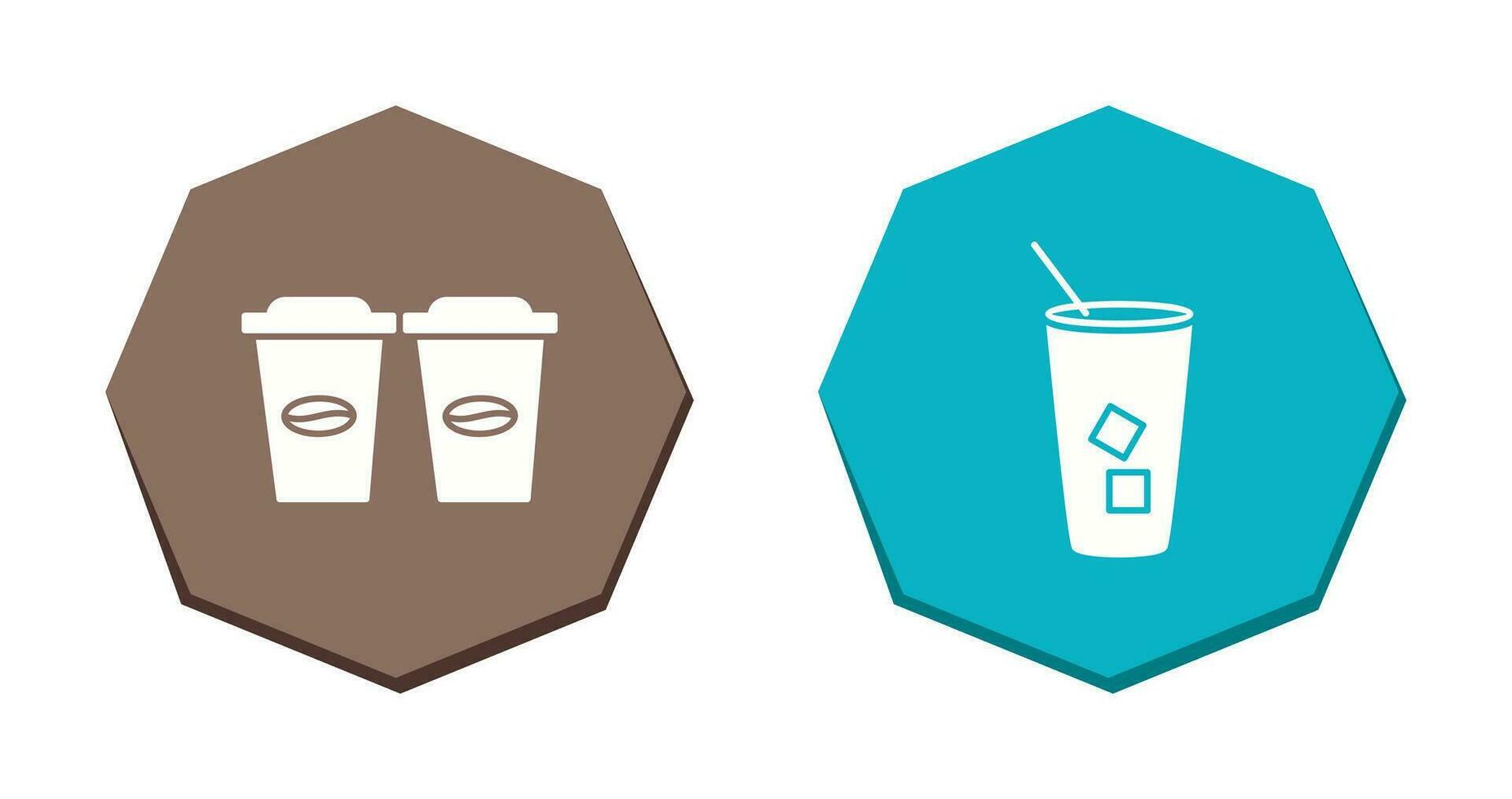 zwei Kaffee und vereist Kaffee Symbol vektor