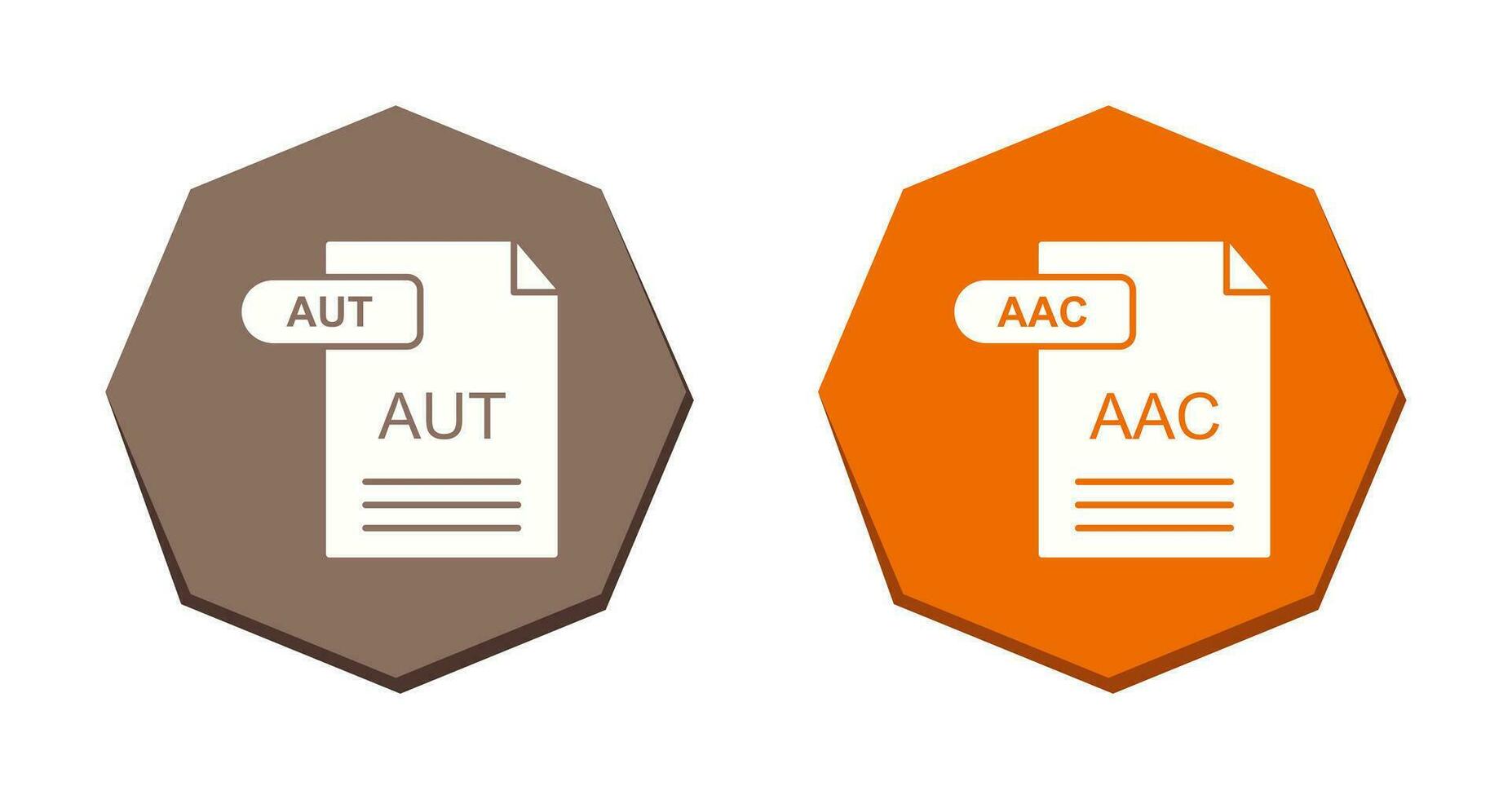 aac och aut ikon vektor