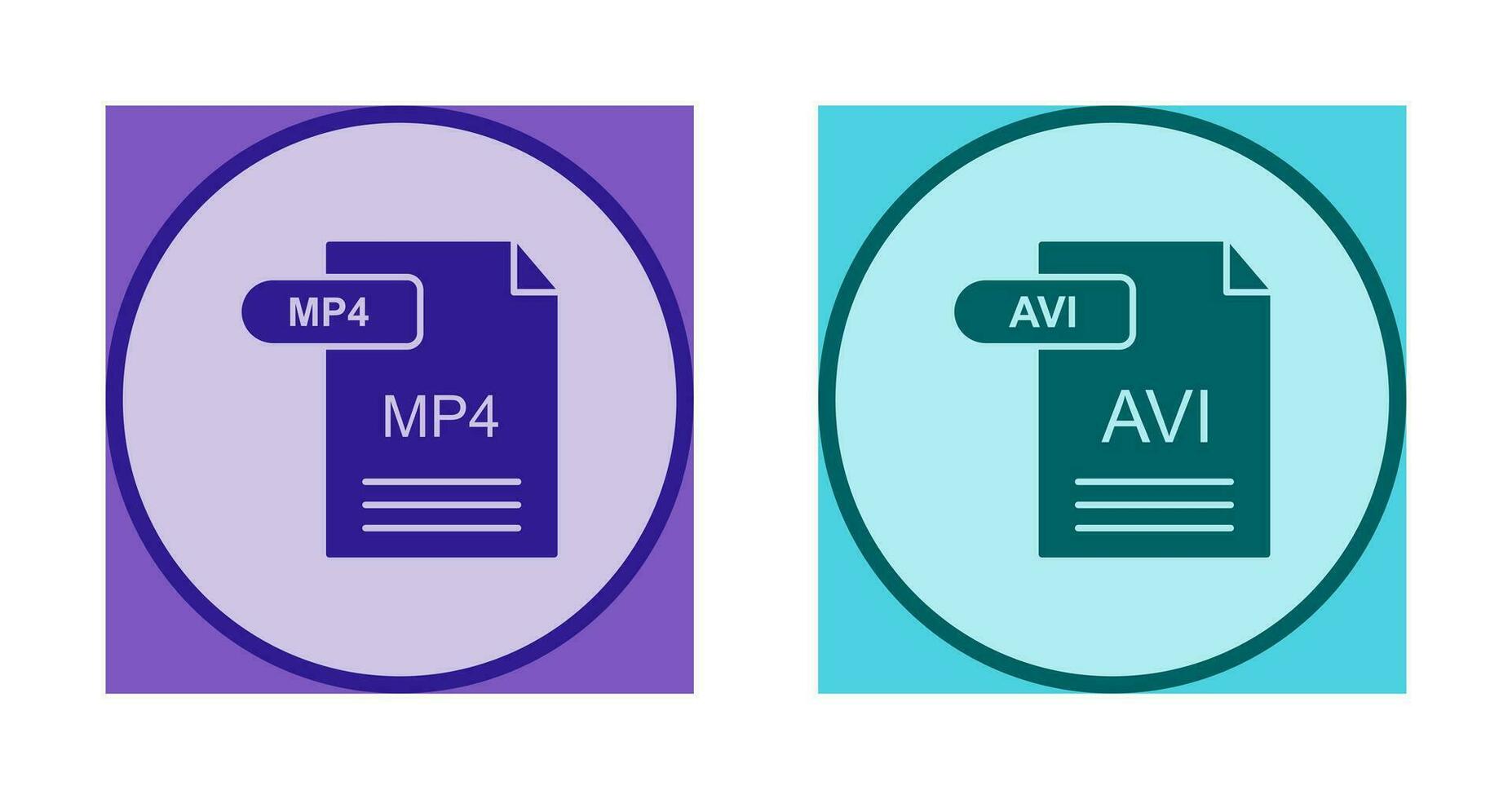 mp4 und avi Symbol vektor