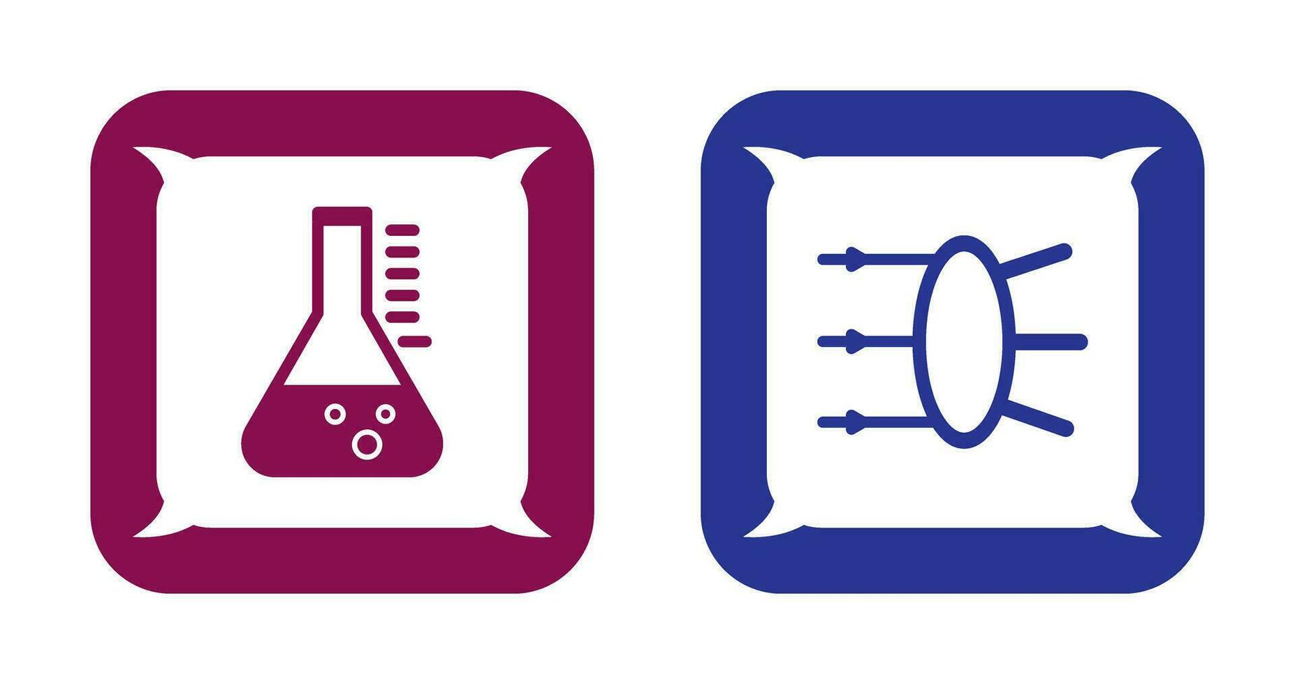 Brechung und Becherglas Symbol vektor