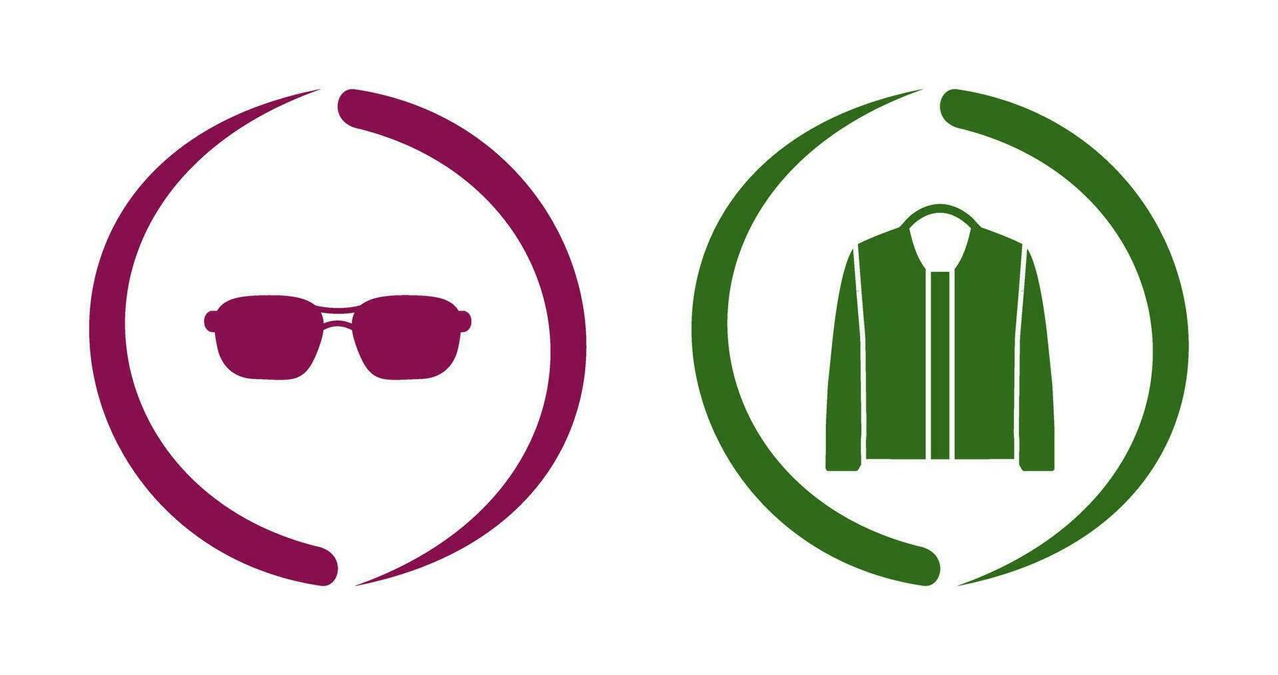 Brille und Jacke Symbol vektor