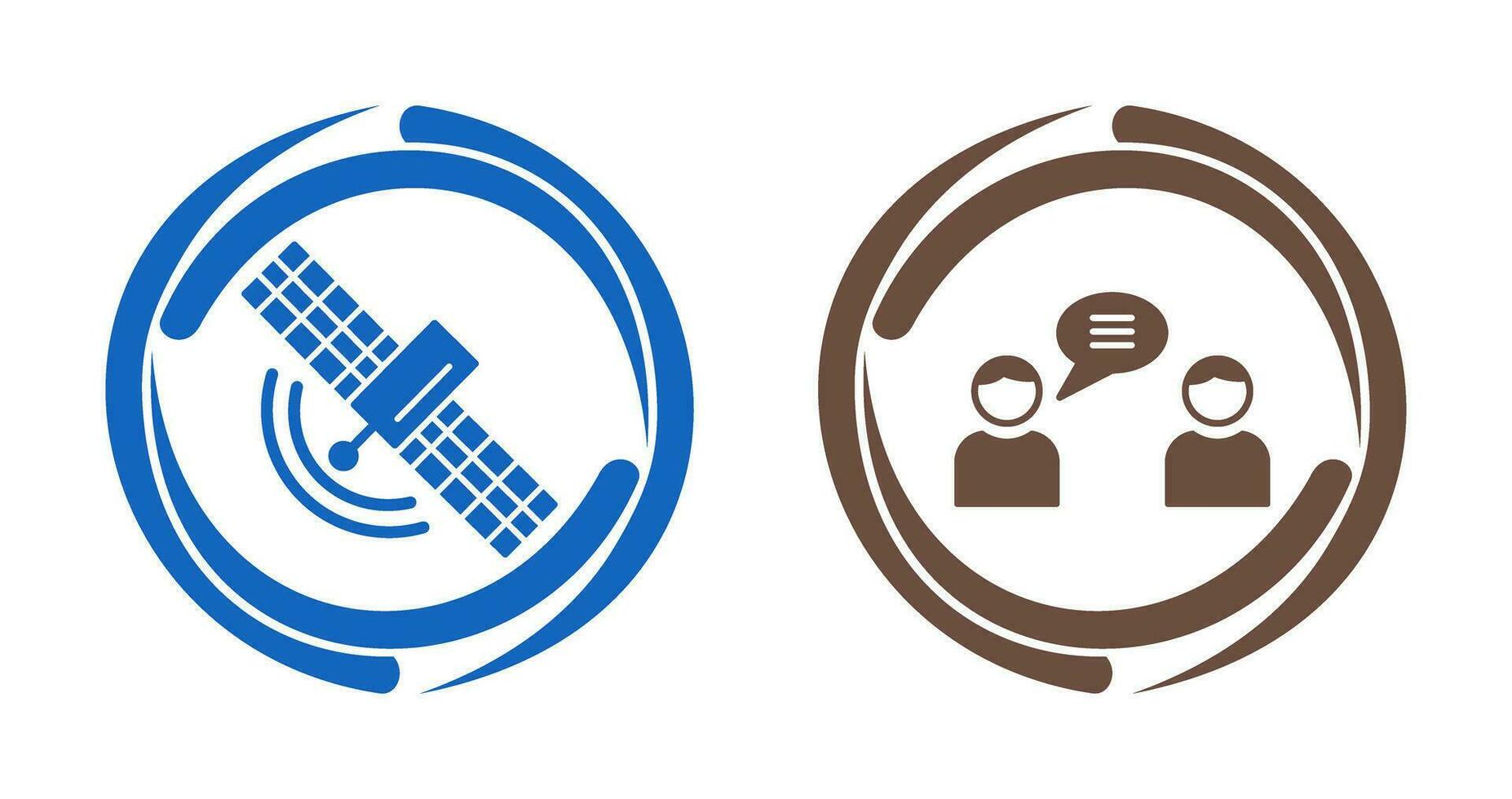 Satellit und chatten Symbol vektor