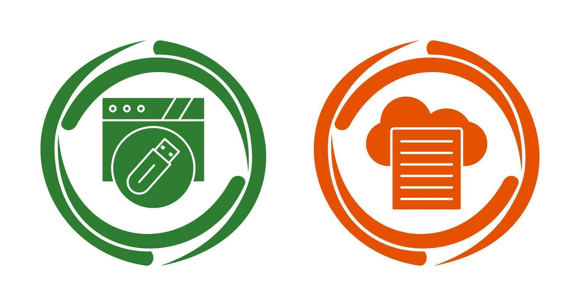 Blatt und USB Blitz Fahrt Symbol vektor