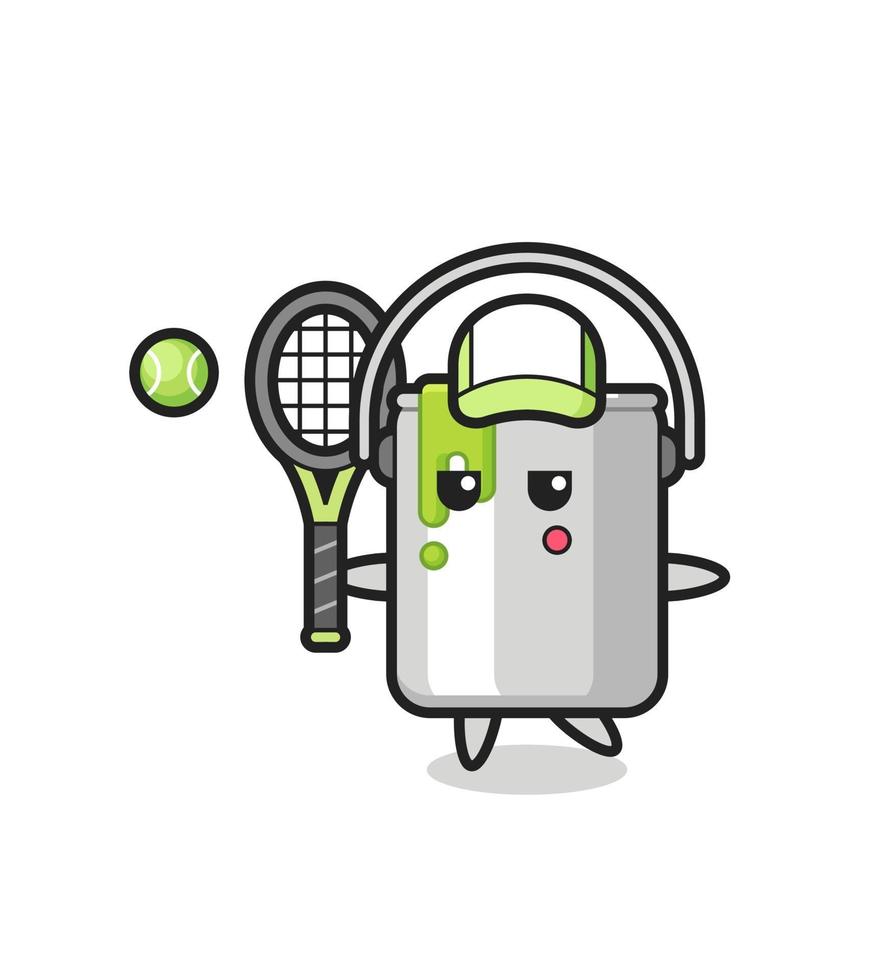 tecknad karaktär av tenn som tennisspelare vektor