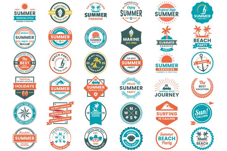 Sommar Retro Vector Logo för banner