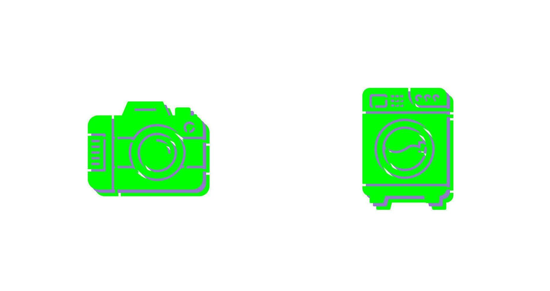 Digital Kamera und Waschen Symbol vektor