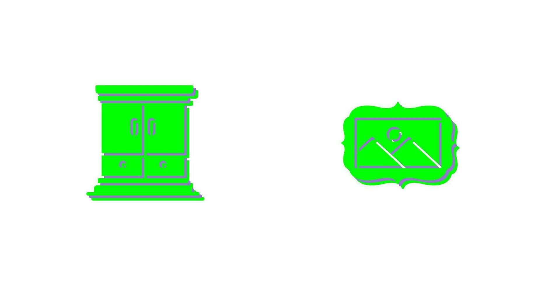 Kleiderschrank und Rahmen Symbol vektor