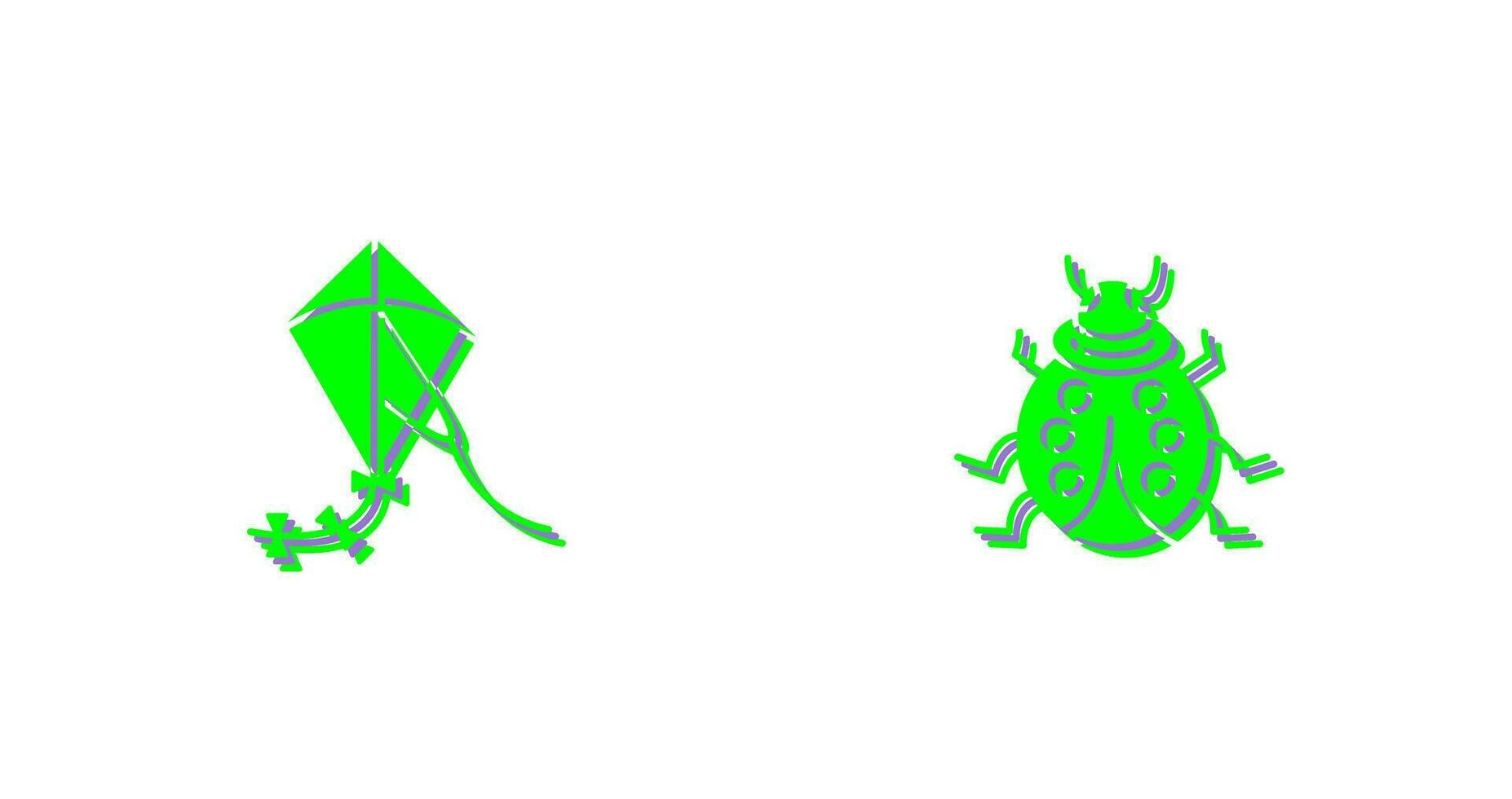 Drachen und Marienkäfer Symbol vektor