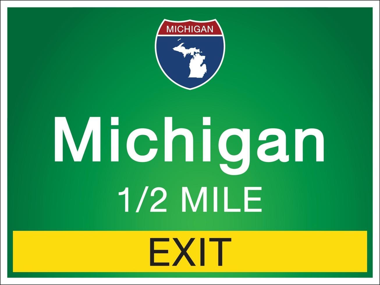 skyltning på motorvägen i michigan state information och kartor vektor