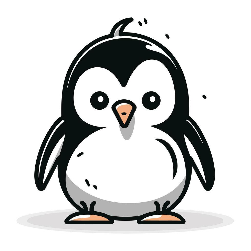 pingvin tecknad serie ikon. djur- söt och vänlig tema. färgrik design. vektor illustration