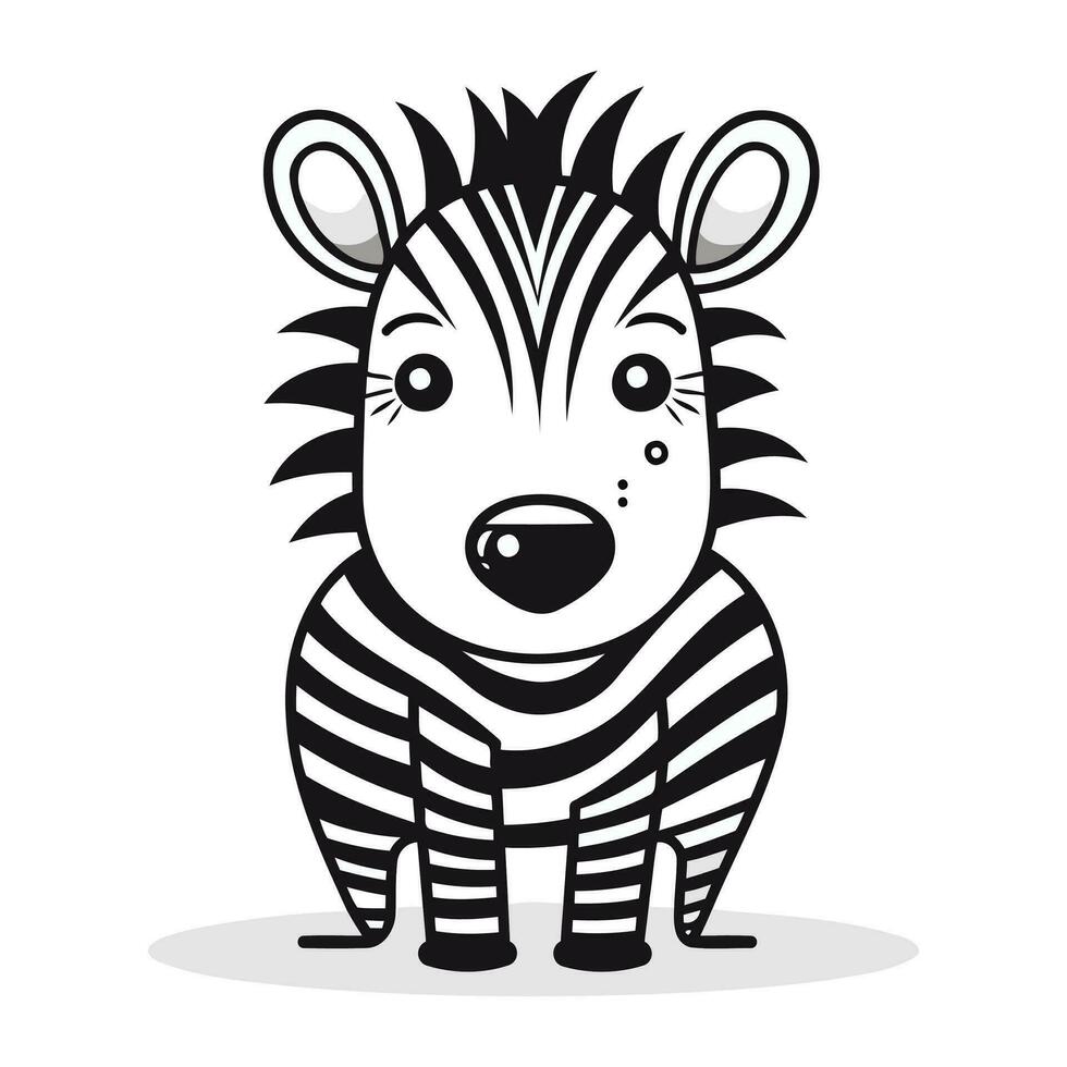 Zebra Karikatur Symbol. Tier süß Zoo und Kreatur Thema. isoliert Design. Vektor Illustration