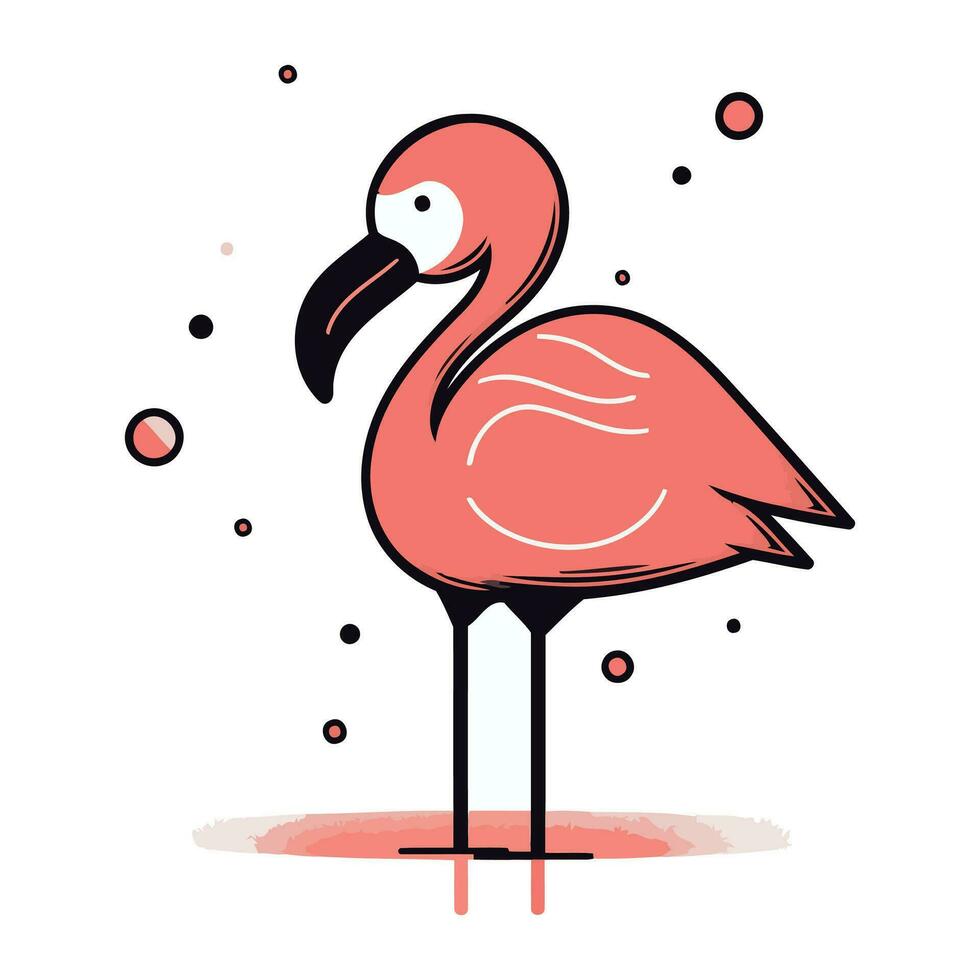 Flamingo. Vektor Illustration von ein Flamingo auf ein Weiß Hintergrund.