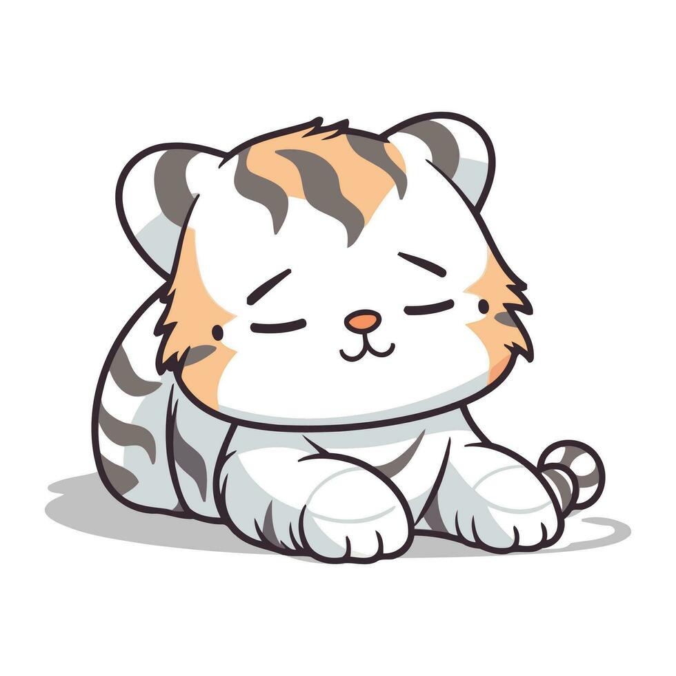süß Tiger Charakter Karikatur Vektor Illustration. süß wild Katze.