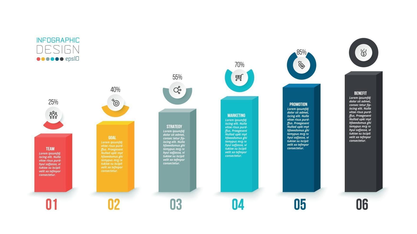 affärsidé infographic mall med alternativprocent. vektor