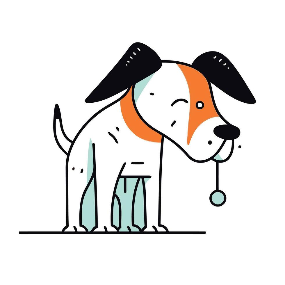 Jack Russell Terrier Hund. Vektor Illustration im Gekritzel Stil.