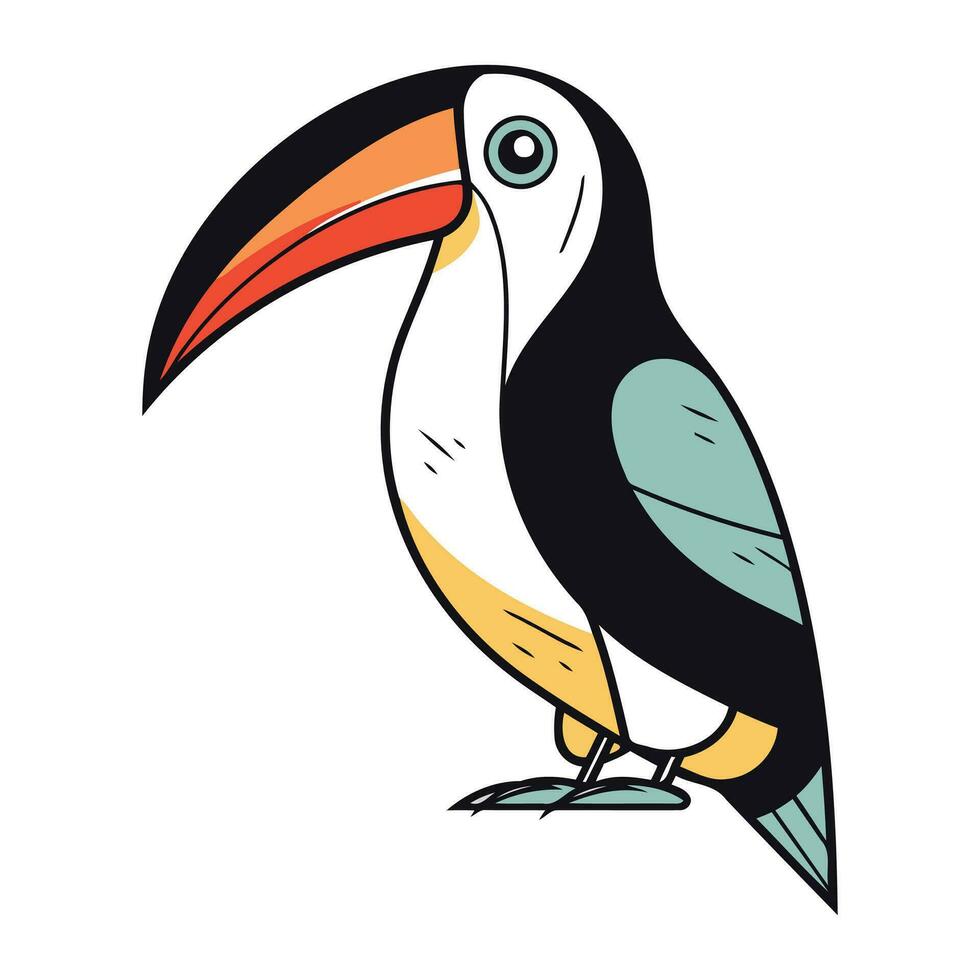 Tukan Vogel Symbol. Karikatur Illustration von Tukan Vogel Vektor Symbol zum Netz