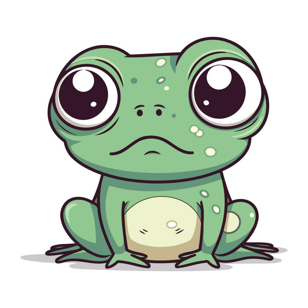 süß Karikatur Frosch isoliert auf ein Weiß Hintergrund. Vektor Illustration.