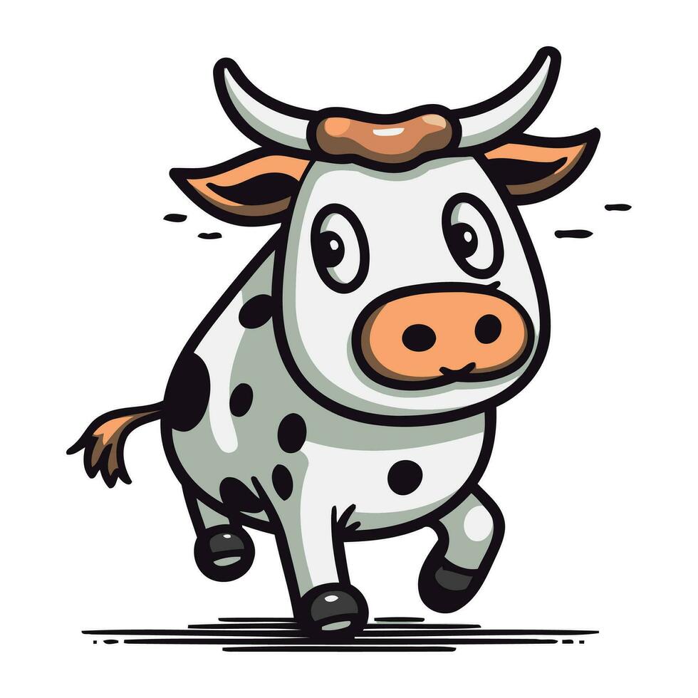 tecknad serie ko. vektor illustration av en bruka djur. bruka djur.