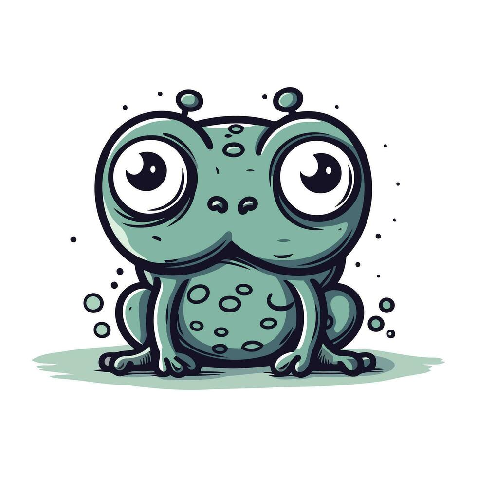 Frosch Vektor Illustration. süß Karikatur Frosch. Vektor Illustration.