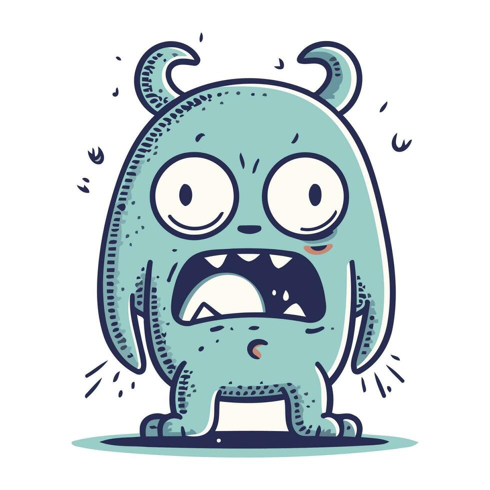 komisch Karikatur Monster. Vektor Illustration von süß Monster- mit Emotionen.