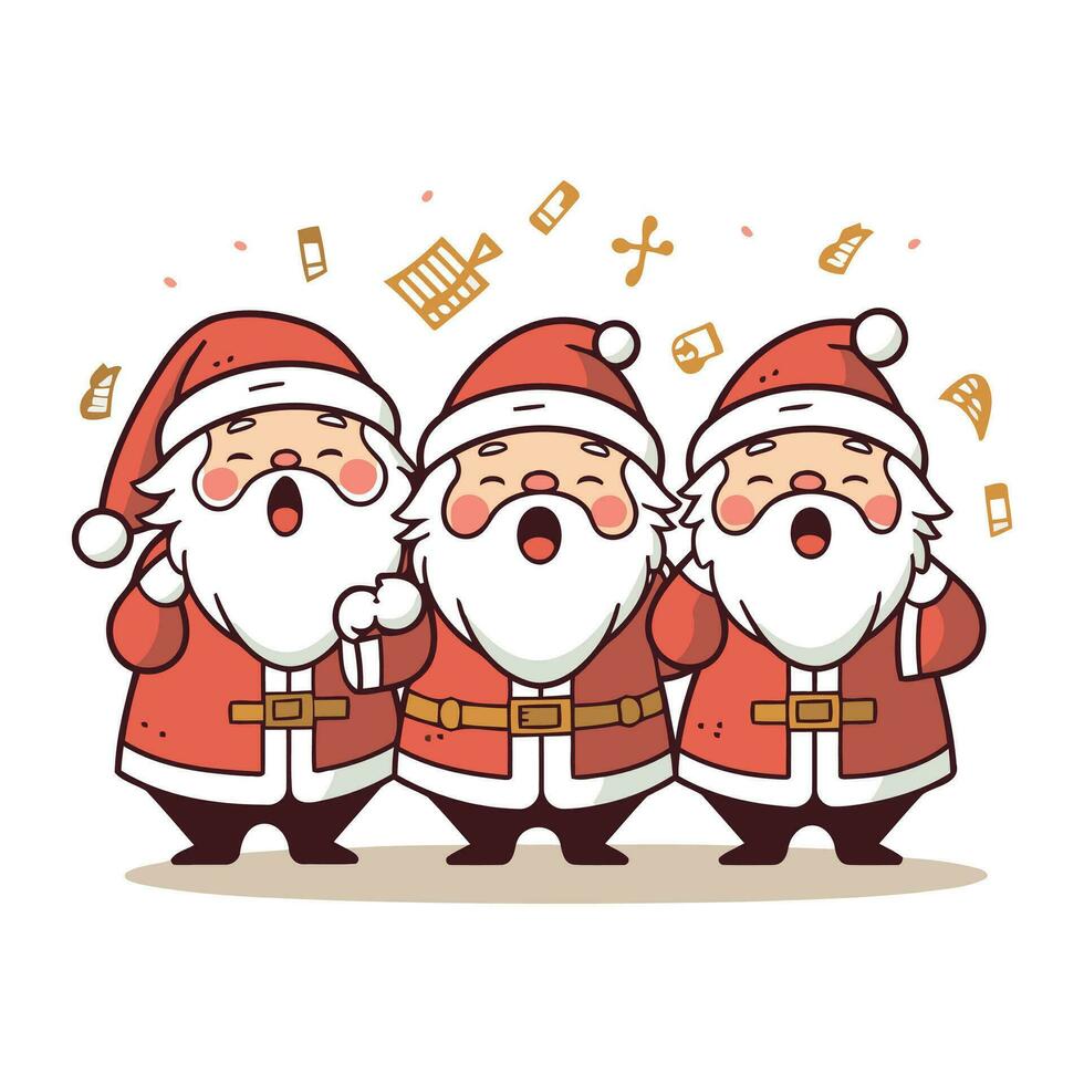 Santa claus mit Musik- Anmerkungen Karikatur Vektor Illustration eps 10