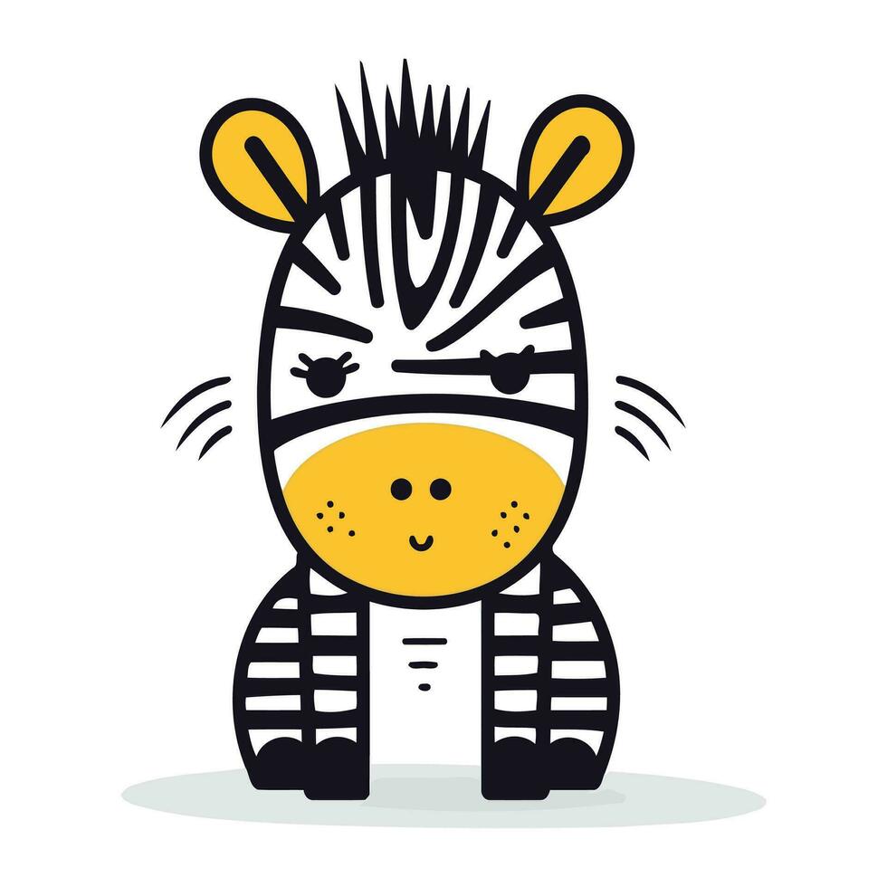 Zebra Karikatur Symbol. Tier süß und Kreatur Thema. bunt Design. Vektor Illustration