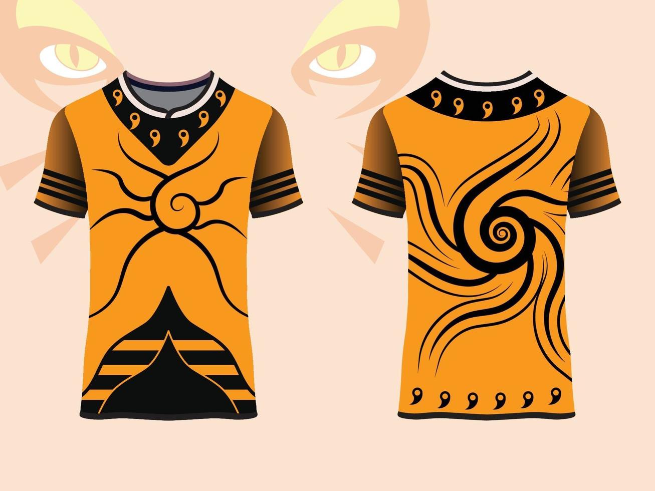 naruto anime kostym t-shirt design vektor