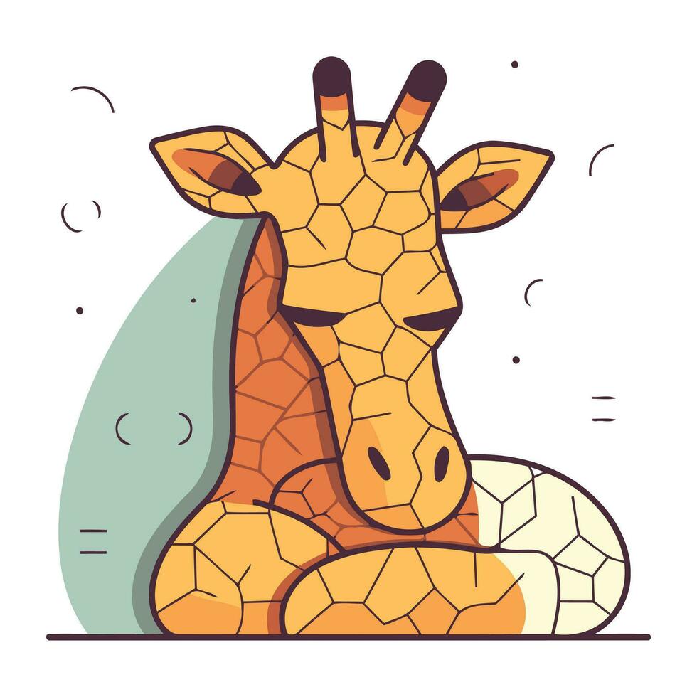 giraff i platt stil. vektor illustration av en giraff.