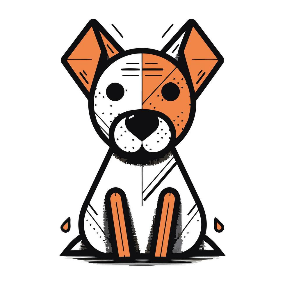 süß Karikatur Hund. Vektor Illustration von ein Hund mit ein traurig Ausdruck.